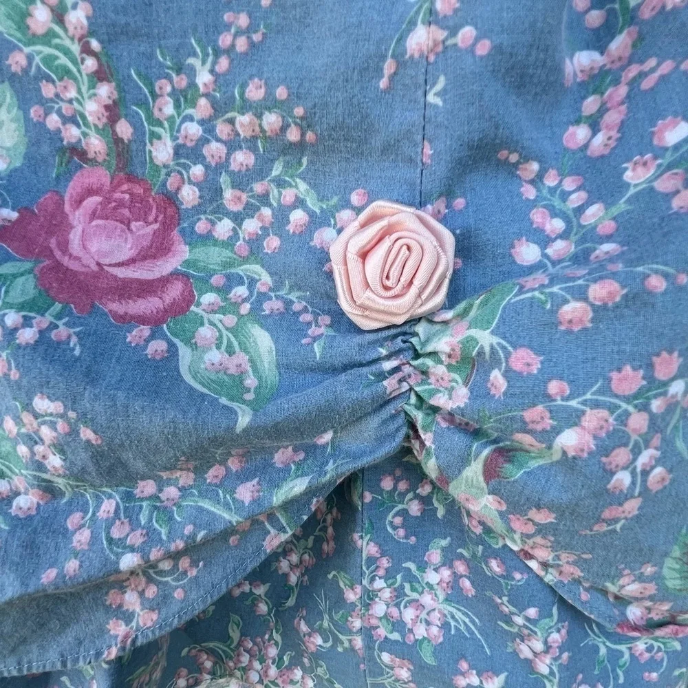 Vintage Sarah Kent Cottagecore Floral Prairie Dress 80s Gone with the Wind Sz 6X